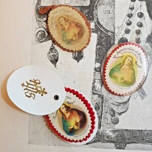 VTG Paper  SCAPULAR Lot Apostles of Prayer Sacred Heart of Jesus 1936